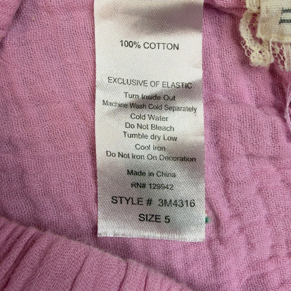 btween Girls Pink Watermelon Cotton Gauze Ruffle Top and Shorts Set Size 5 - Picture 8 of 8